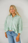 Sage Striped Top