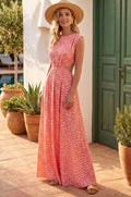Coral Polka Dot Maxi