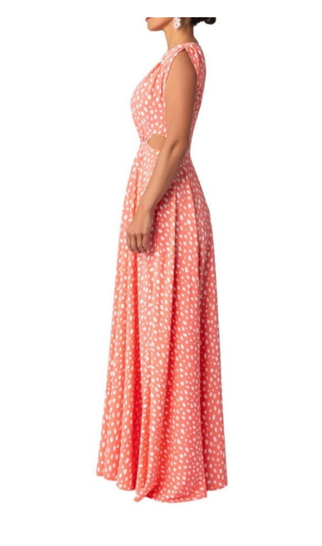 Coral Polka Dot Maxi